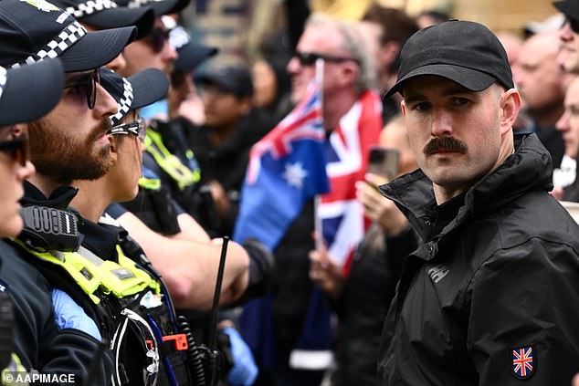 Neo-Nazi leader Thomas Sewell was among the demonstrators in Melbourne on August 31