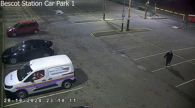 Footage shown in court captures Ms Whyte walking across the empty car park at 11.10pm