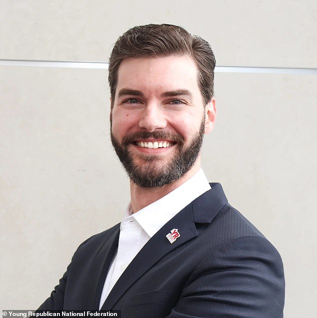 The Young Republicans organization has railed against members involved in a 'vile and inexcusable' group chat which joked about rape, supporting Hitler and racism. Pictured: Young Republican National Chairman Hayden Padgett