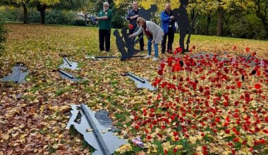 A village memorial was vandalised in Bilsthorpe, Nottinghamshire on Wednesday morning