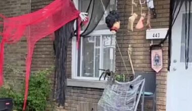 Palestinian mother curses 'white people' on catching sight of gory Halloween decorations that remind her of Gaza horror