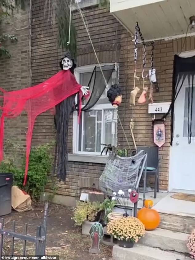 Palestinian mother curses 'white people' on catching sight of gory Halloween decorations that remind her of Gaza horror