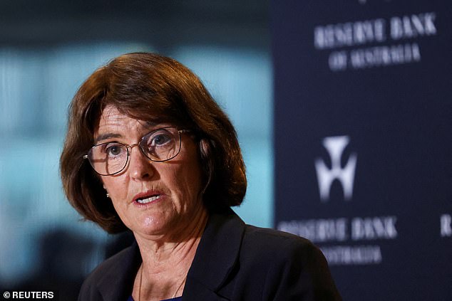 The increase in inflation figures means the Reserve Bank is unlikely to cut rates next week (pictured, Governor of the Reserve Bank Michele Bullock)
