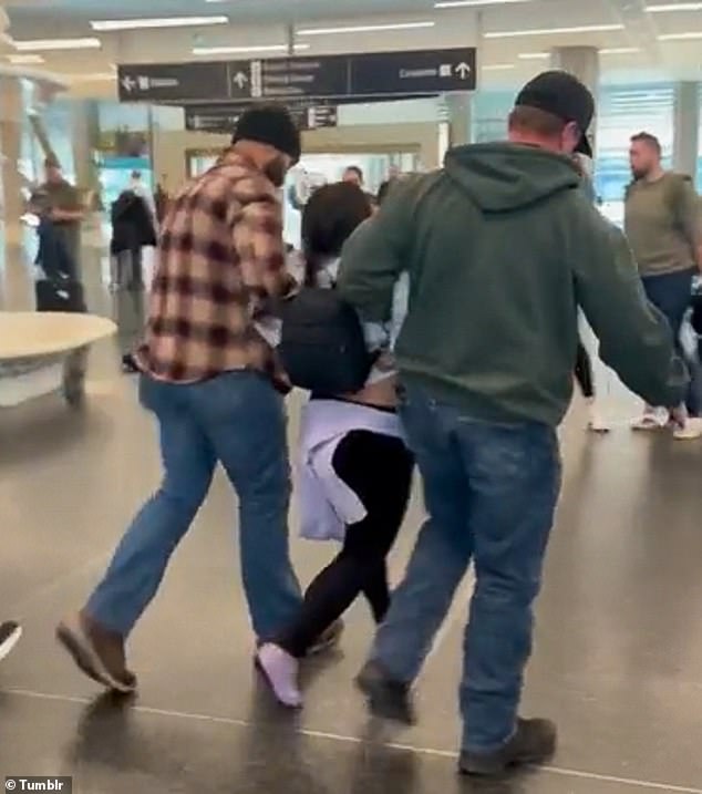 A group of plainclothes agents conducted what ICE described as a 'targeted enforcement operation'