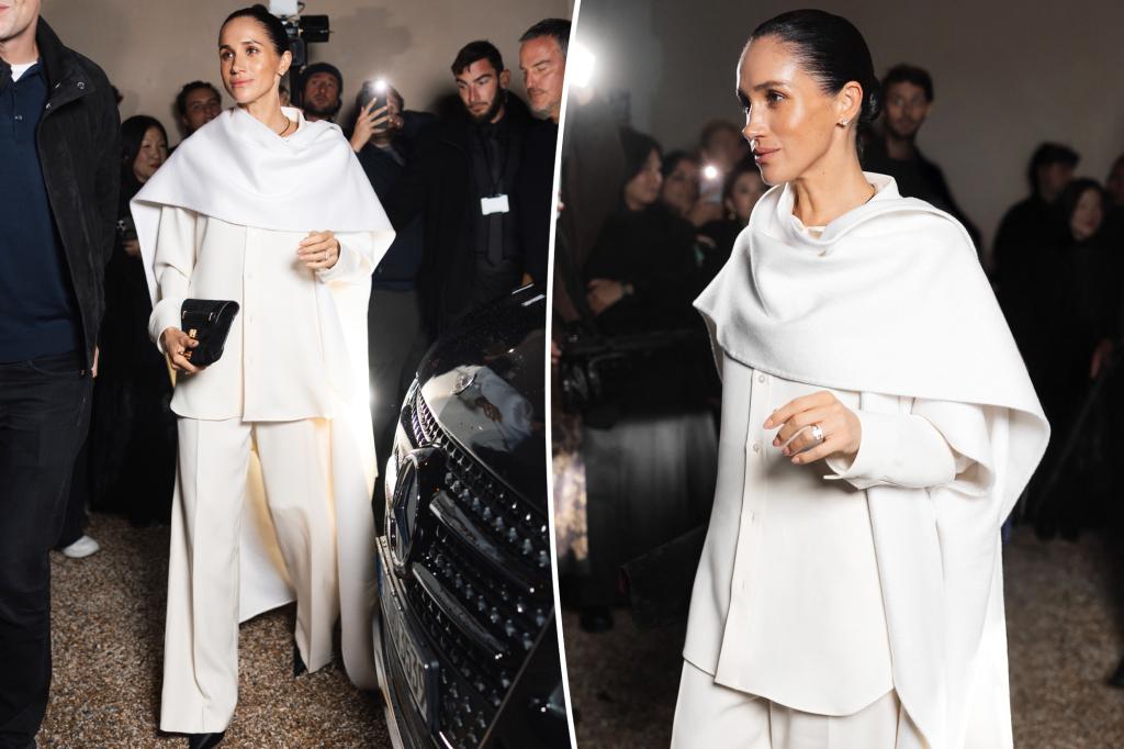 Meghan Markle bursts into laughing fit among stoic crowd at Fashion Week show