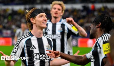 Newcastle 4-0 Union Saint-Gilloise: Anthony Gordon and Nick Woltemade score in Champions League