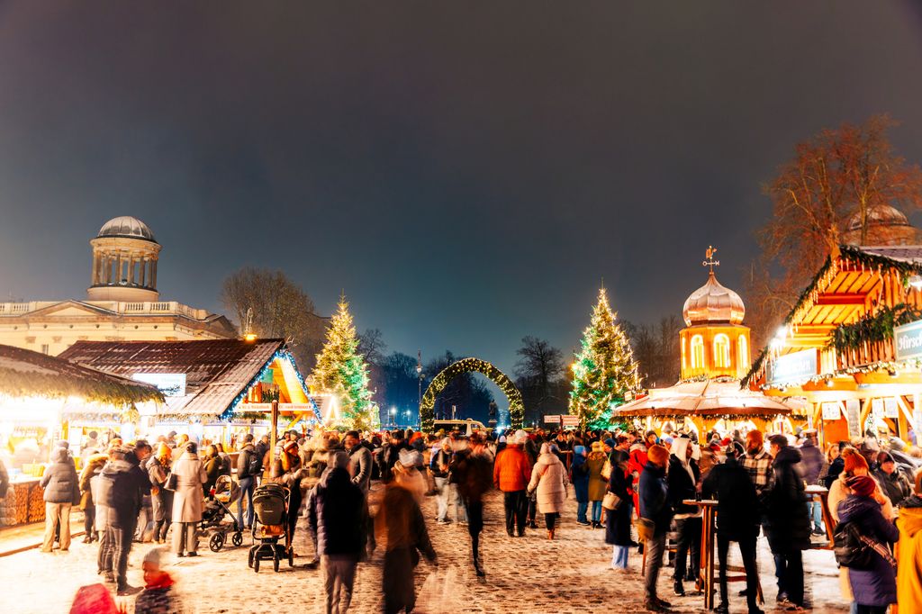 People at the Christmas market in Charlottenburg, Berlin, Germany