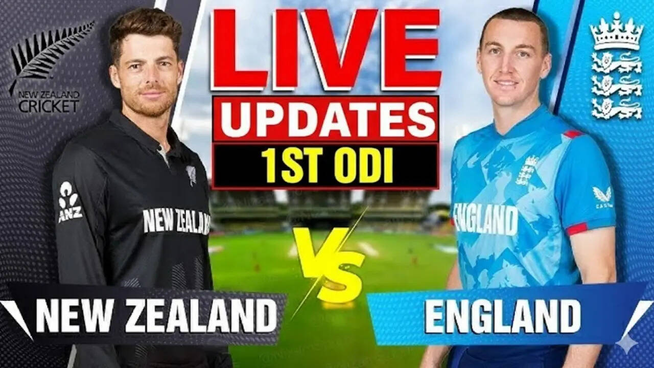 ENG 162/8 (28.2) vs NZ | New Zealand vs England Live Score 1st ODI 2025 | Watch NZ vs ENG Live Score | NZ Banaam ENG ke Aaj ke match ka Live Score, Match Scorecard, Ball By Ball Commentary Updates