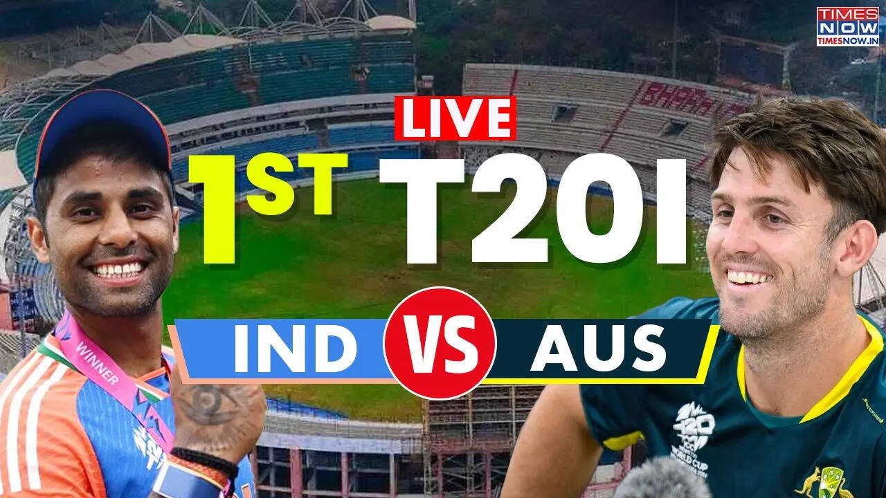 IND 97/1 (9.4) vs AUS | India Vs Australia Live Score 1st T20I 2025 Watch IND vs AUS Live score | Bharat Banaam Australia ke Aaj ke match ka Live Score Match Scorecard Ball By Ball Commentary Updates