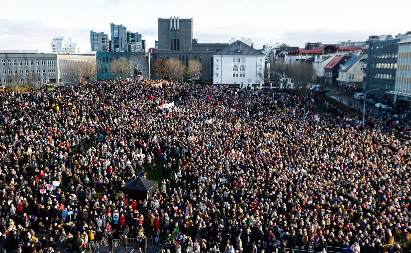 The crowd stretched as far as the eye could see.