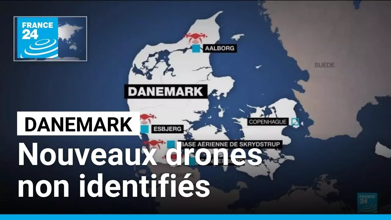 Nouveaux drones non identifiés au Danemark : 4 aéroports en alerte • FRANCE 24