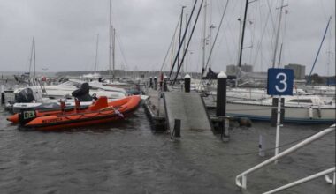 Storm overturns boat in Poland