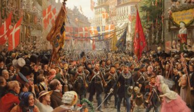 Soldaternes hjemkomst til København i 1849 af Otto Bache (1894)