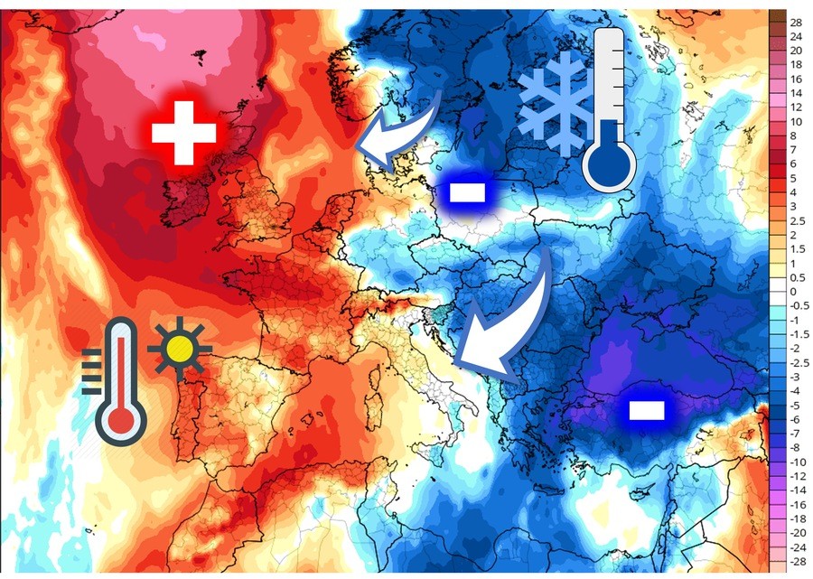 metà Ottobre, aria artica verso l'Italia, può arrivare anche la Neve. Tendenza