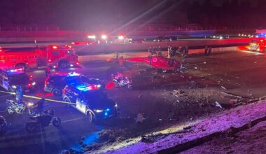 Helicopter crashes on Sacramento freeway; 3 critically injured, officials say