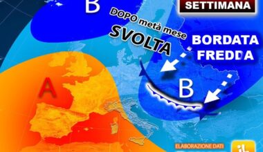 bordata fredda punta l'Italia, gli aggiornamenti