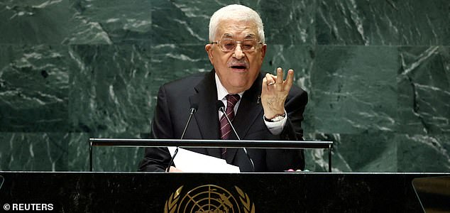 FILE PHOTO: Palestinian President Mahmoud Abbas addresses the 79th United Nations General Assembly at United Nations headquarters in New York, U.S., September 26, 2024.   REUTERS/Brendan McDermid/File Photo