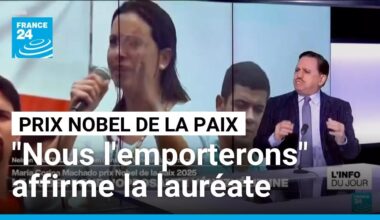 Le Nobel de la paix pour l'opposante vénézuélienne Maria Corina Machado • FRANCE 24