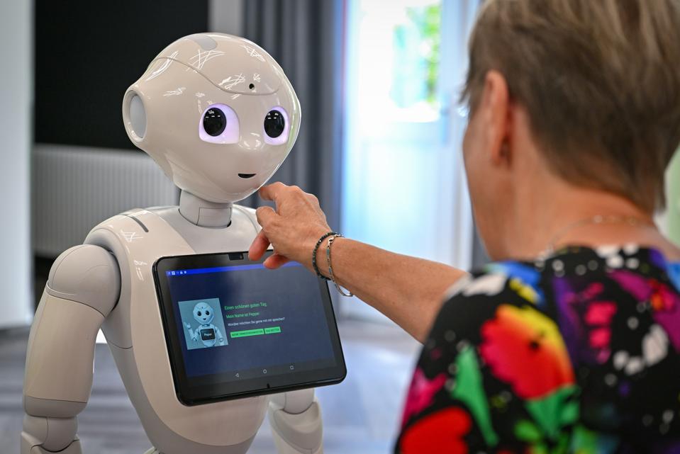 A robot and a patient