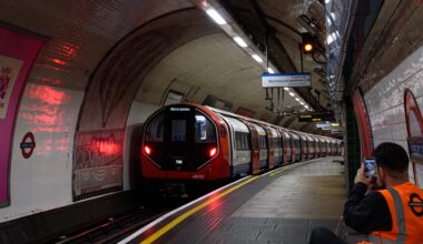 The New Tube For London was out on test again this weekend on the Piccadilly Line, this time between Hyde Park Corner and Wood Green. Here is my photo of it departing Finsbury Park.