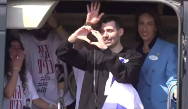 Released Israeli hostages arrive in Petah Tikva and Tel Aviv by helicopter