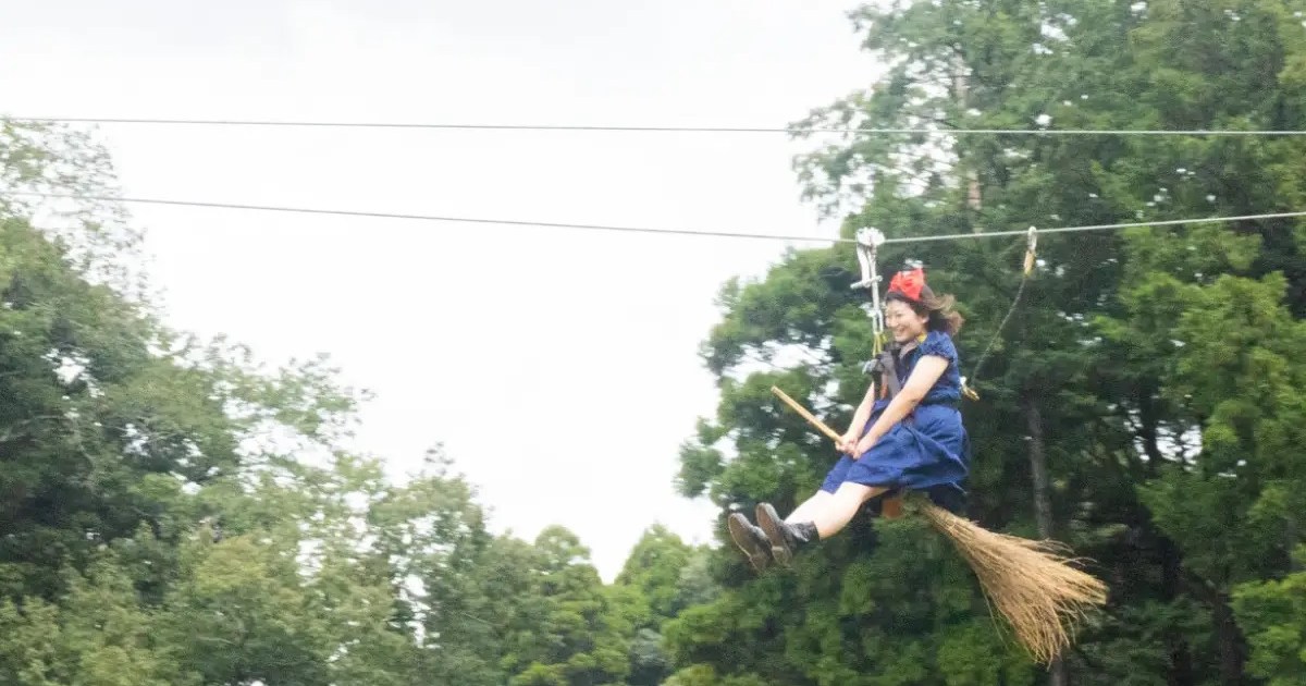 Flying witch fantasies come true at Japan’s cosplay zipline event
