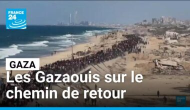 Les Gazaouis sur le chemin de retour vers un champ de ruines • FRANCE 24