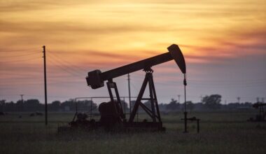 A oil rig in a field