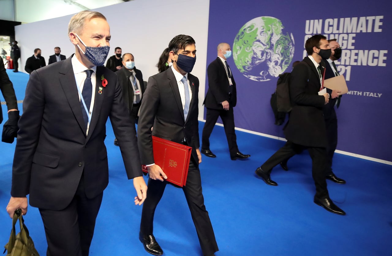 Mark Mark Carney walks into COP26 meetings in Glasgow as UN Special Envoy for Climate Action and Finance November 3, 2021. 