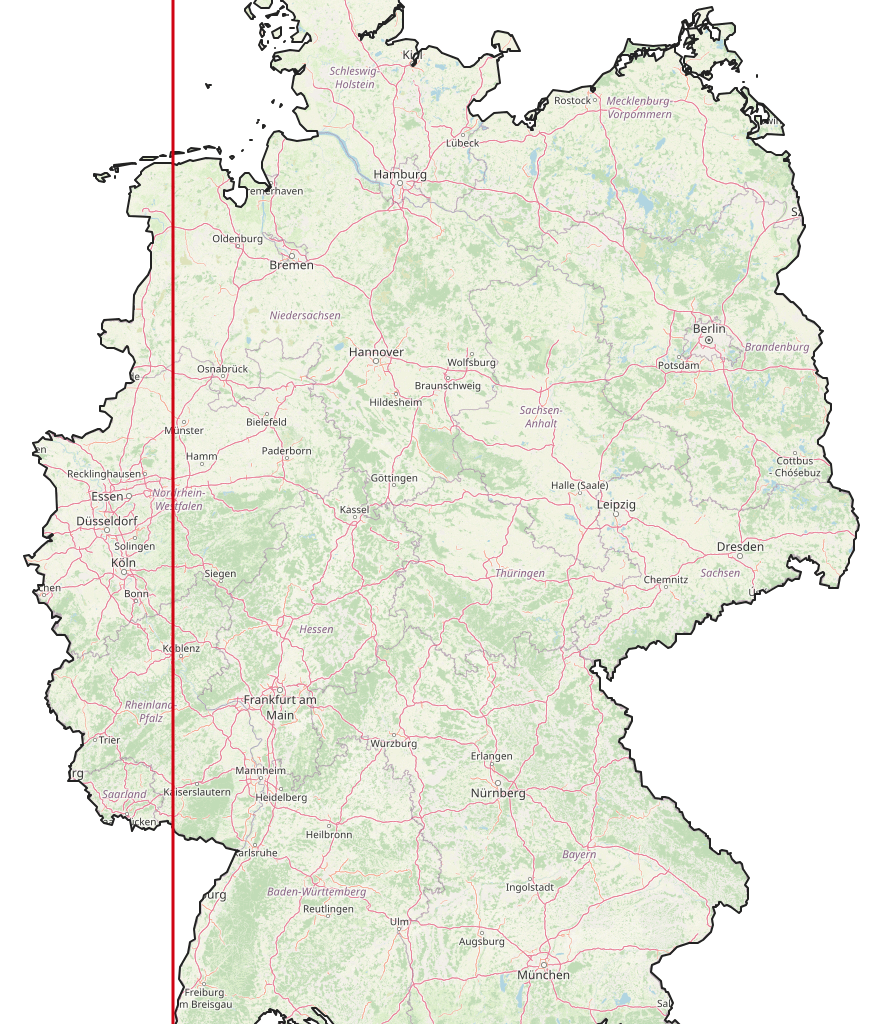Fast 16 Millionen Deutsche leben eigentlich in der falschen Zeitzone (westlich des 7,5° Längengrads) und damit geografisch in UTC+0