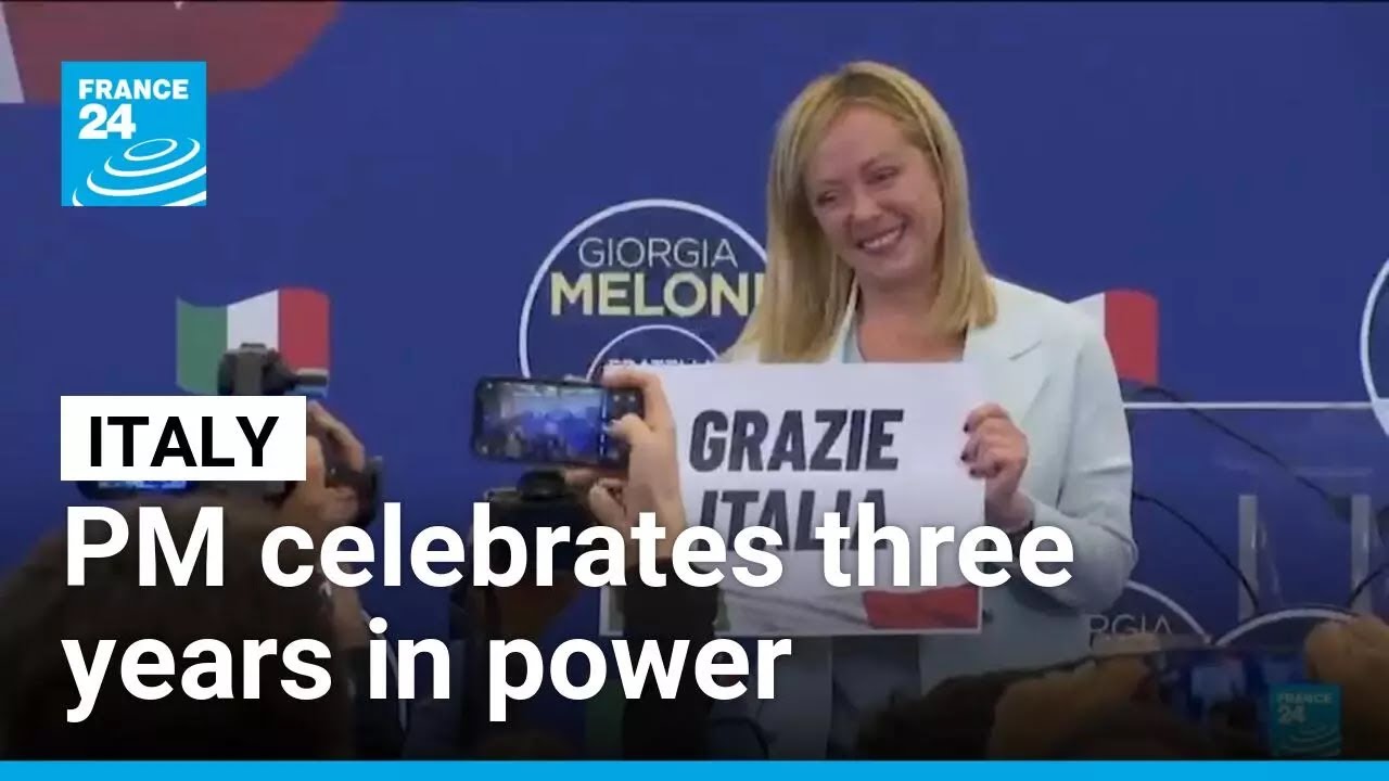 Italian Prime Minister Giorgia Meloni celebrates three years in power • FRANCE 24 English