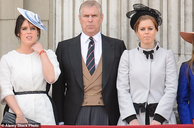 G663G6 The Duchess of Cambridge, Princess Eugenie, the Duke of York and Princess Beatrice, on the balcony of Buckingham Palace, in central London, following the annual Trooping the Colour parade.