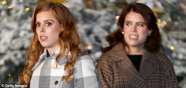 LONDON, UNITED KINGDOM - DECEMBER 15: (EMBARGOED FOR PUBLICATION IN UK NEWSPAPERS UNTIL 24 HOURS AFTER CREATE DATE AND TIME) Princess Beatrice and Princess Eugenie attend the 'Together at Christmas' Carol Service at Westminster Abbey on December 15, 2022 in London, England. Spearheaded by Catherine, Princess of Wales and supported by The Royal Foundation, this year's carol service is dedicated to Her late Majesty Queen Elizabeth II and the values she demonstrated throughout her life. (Photo by Max Mumby/Indigo/Getty Images)