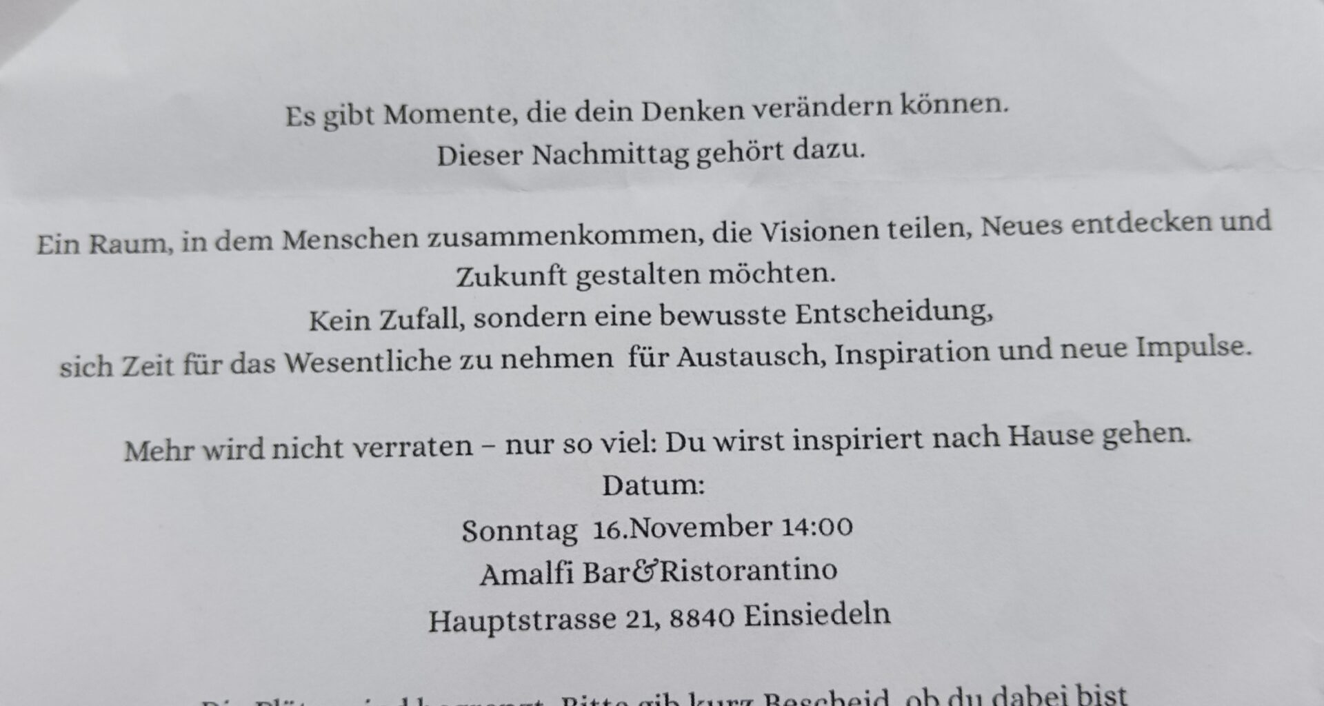 Mysterious invitation