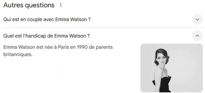 Quel est l'handicap de Emma Watson ?