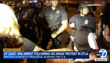 At least 1 arrest made after 'No Kings Day' protest in downtown LA