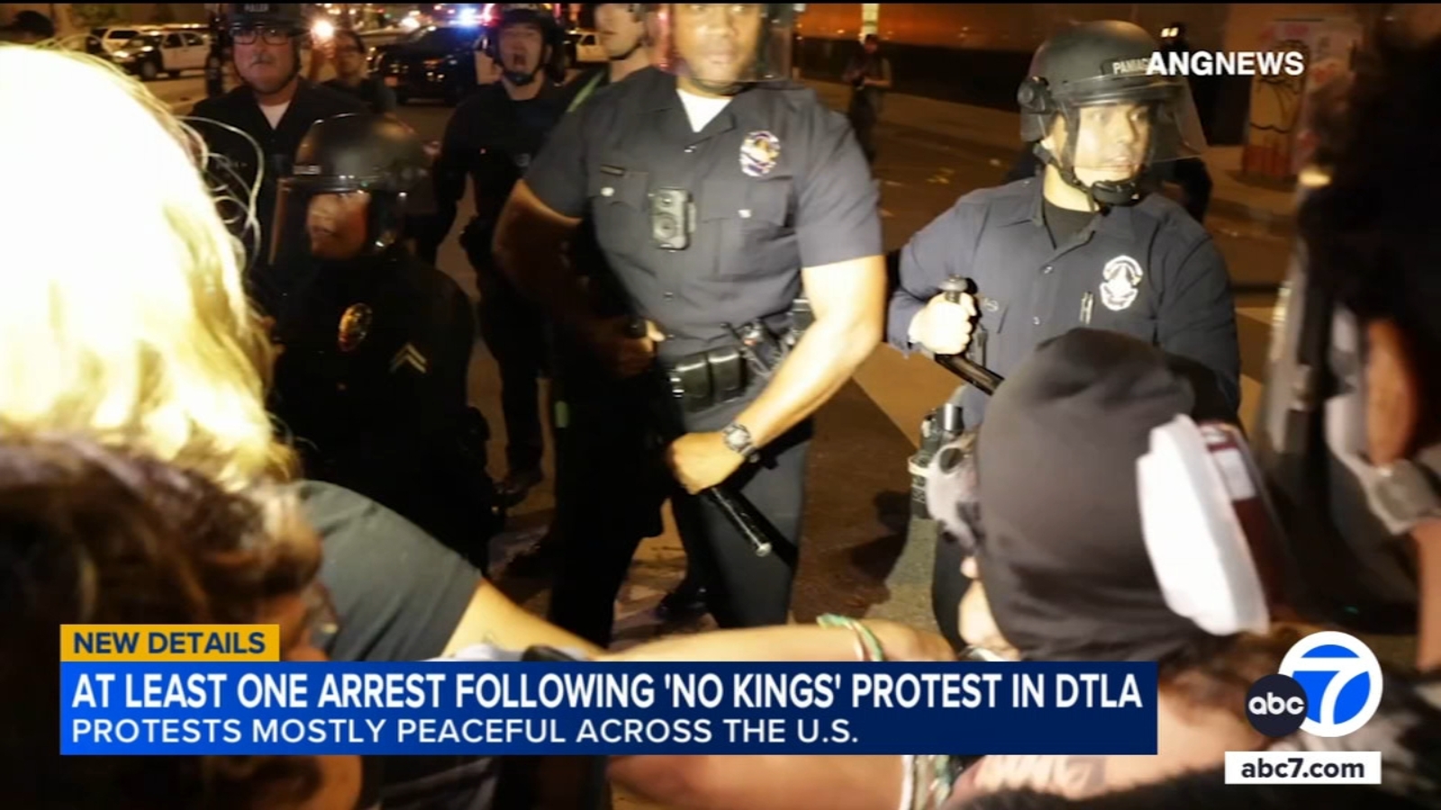 At least 1 arrest made after 'No Kings Day' protest in downtown LA