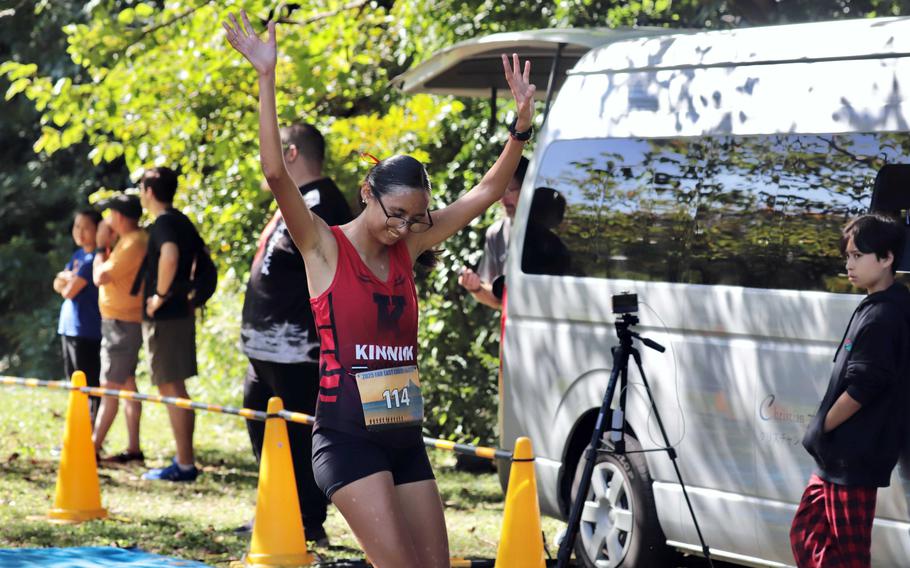 Lauren Cabradilla celebrates a victory.