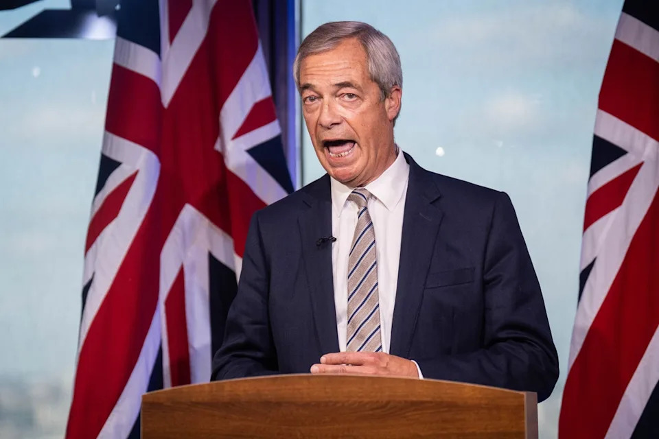 Nigel Farage said Starmer had put Reform UK politicians at risk (PA)