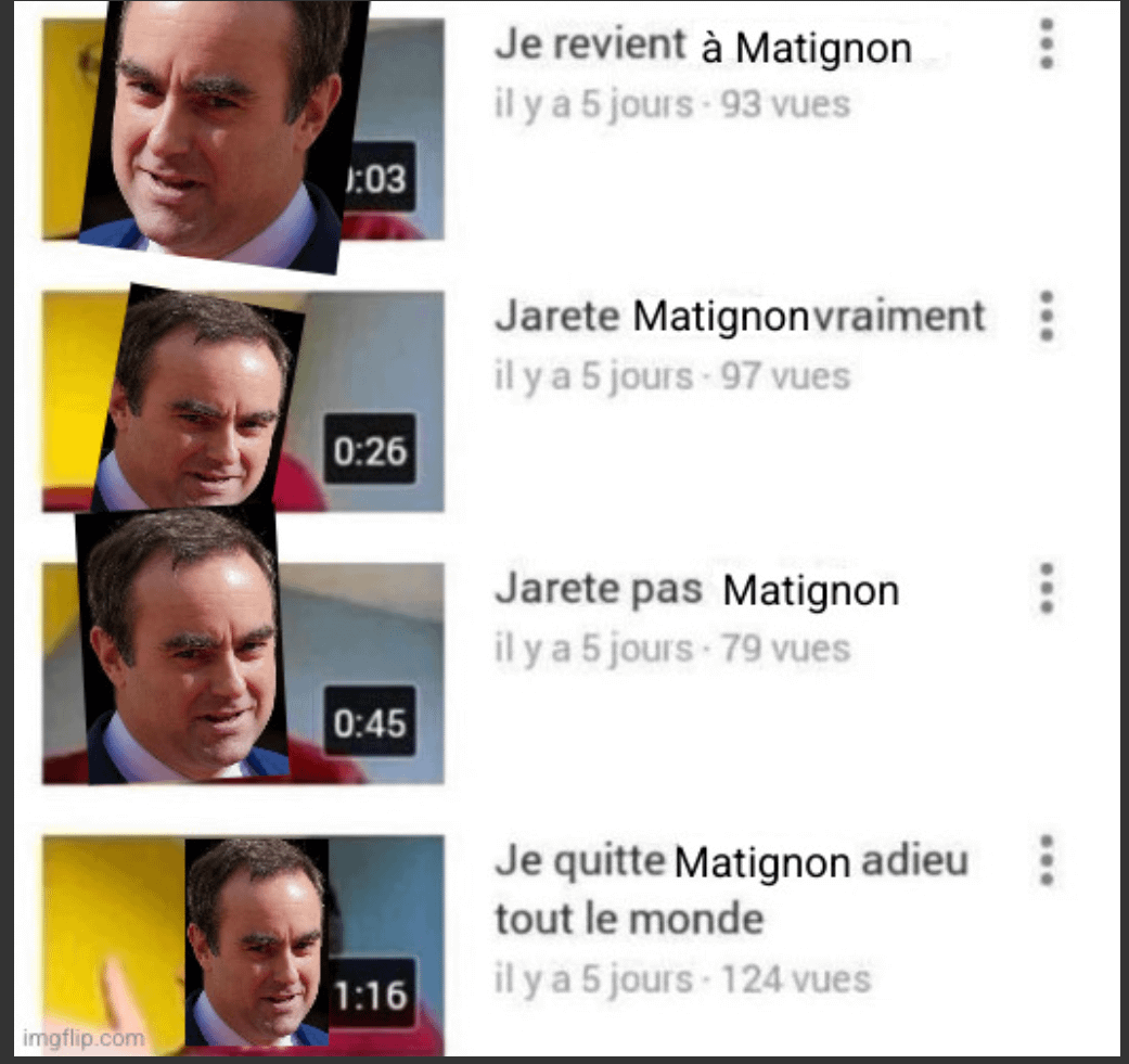 Le cornu qui s'aute bonque mais Macaron riposte