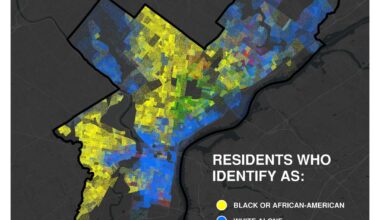 Philadelphia racial demographics plotted as a point for every resident