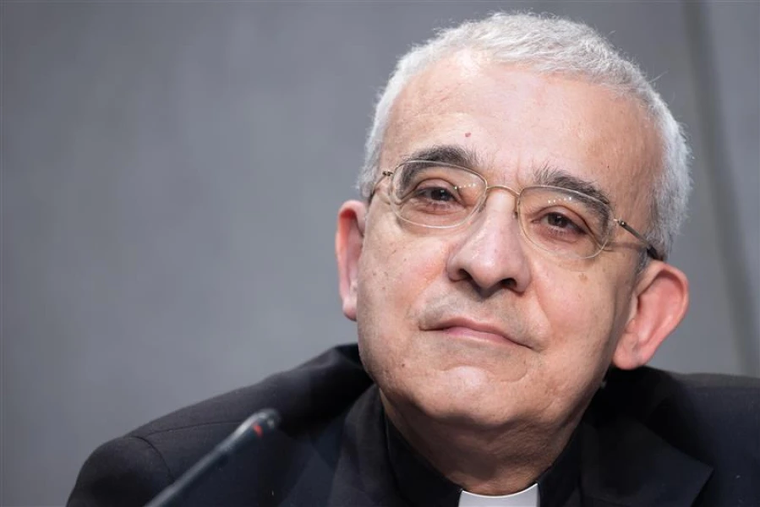 Archbishop Filippo Iannone speaks at a press conference presenting the reform of canon law on June 1, 2021. Pope Leo XIV on Sept. 26, 2025, appointed Iannone as prefect of the Vatican Dicastery for Bishops, a department the Pope himself once led.