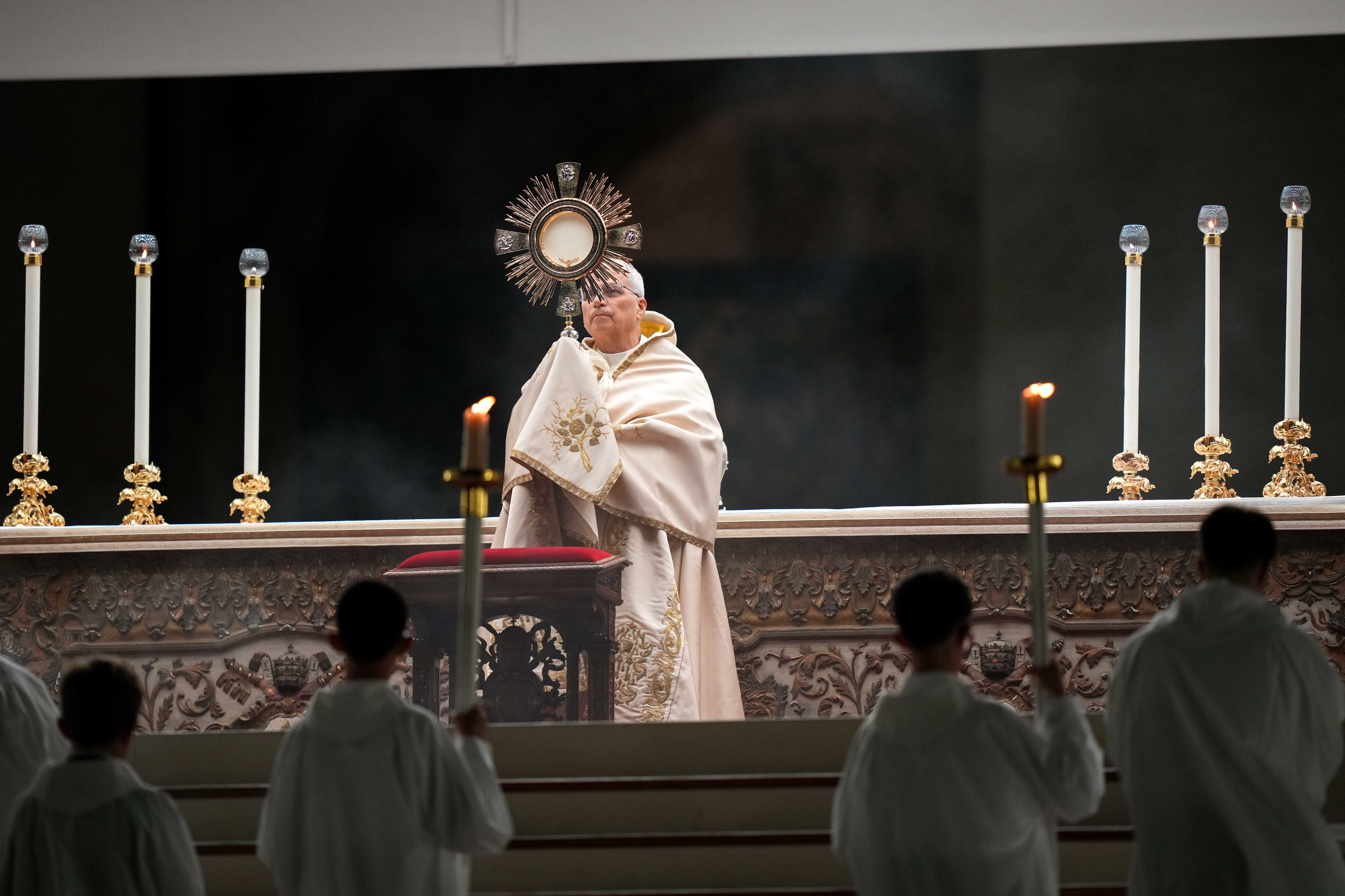 Pope Leo XIV leads Eucharistic Benediction
