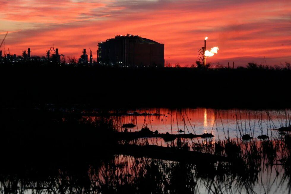 A flare burns at Venture Global LNG in Cameron, La., April 21, 2022.