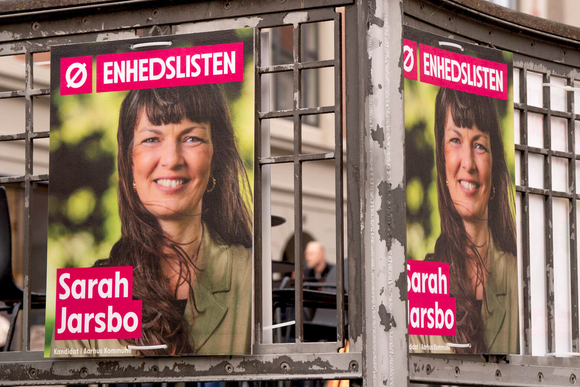 Election posters on a pedestrian bridge