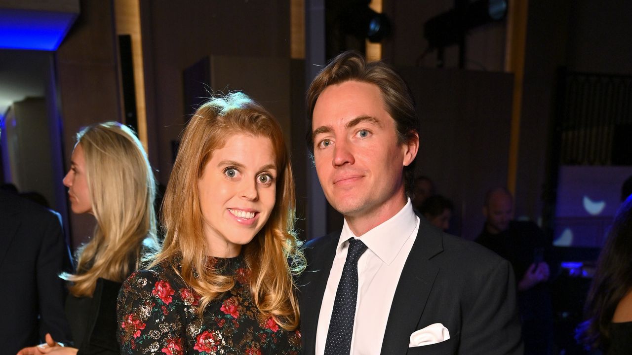 Date night! Princess Beatrice is elegant in one of her and Kate Middleton's favourite designers as she joins husband Edoardo Mapelli Mozzi at a charity gala
