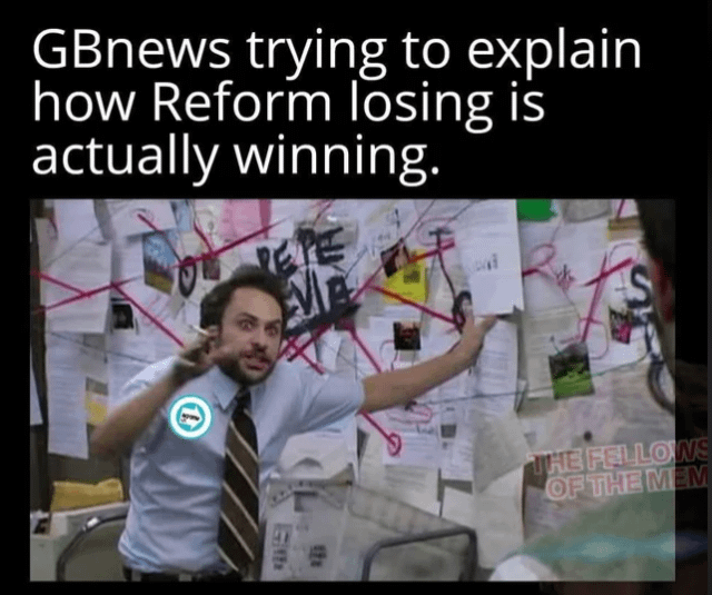 GBnews Trying to explain how Reform losing is actually winning.