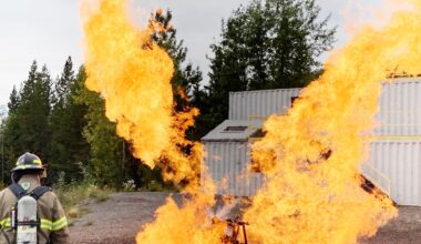 Firefighters along northwest B.C. rail line practice flammable spill response