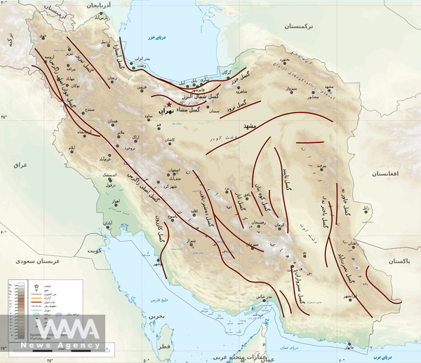 Map of Iran’s Fault Lines. Social Media / WANA News Agency