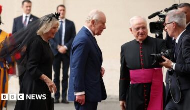 King Charles arrives at Vatican to meet Pope Leo - follow live